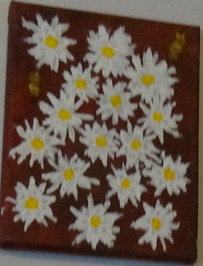 Daisies on Burgundy
